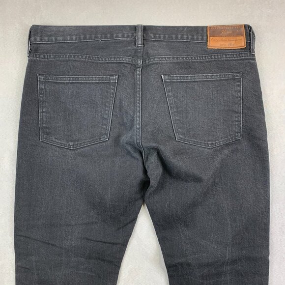 J Crew Mens Pants 36 Black Denim Jeans 484 Stretch Slim Tapered Luxury 36x27 - Picture 11 of 13
